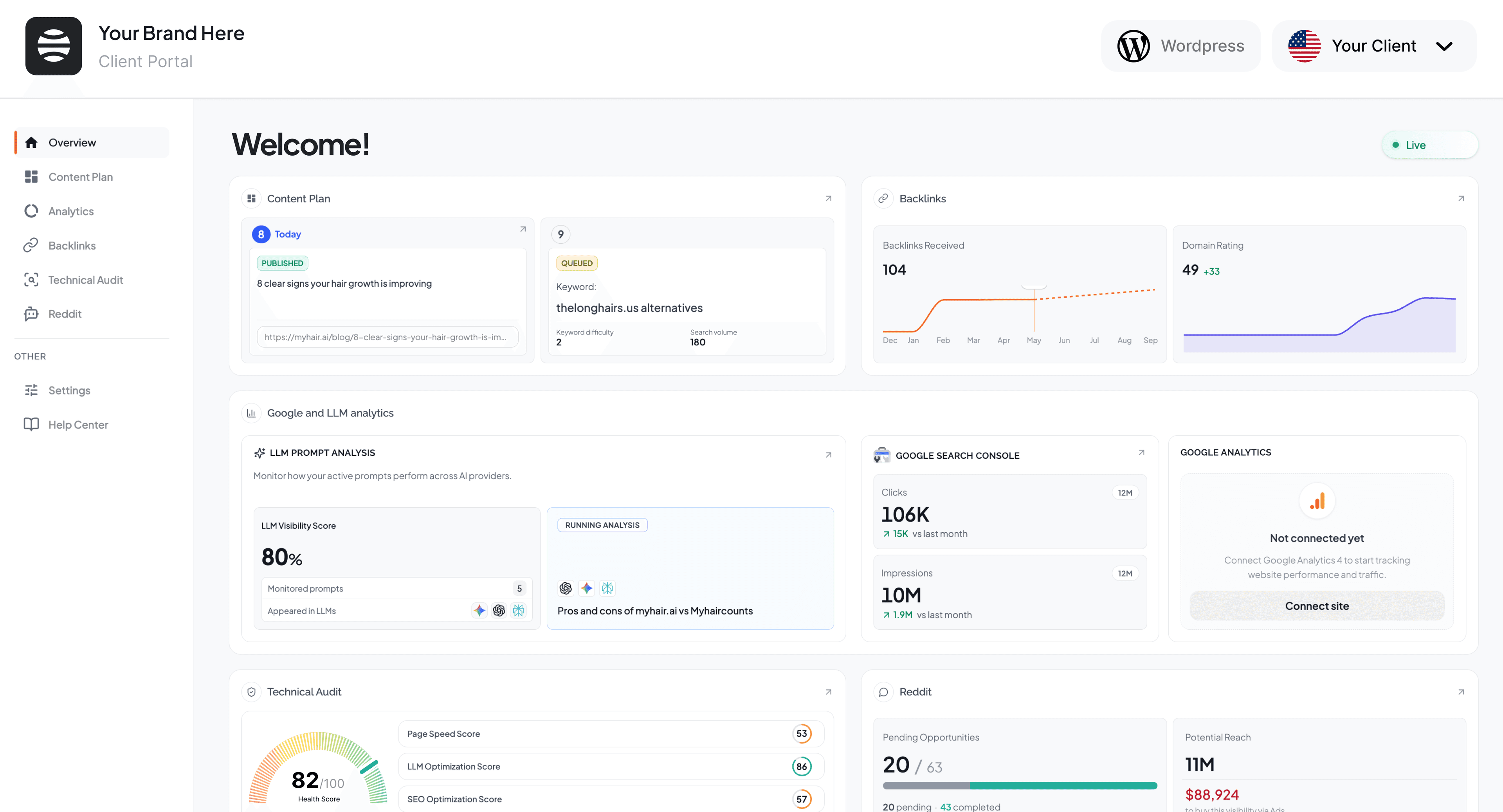 Your clients see your product. Not ours.