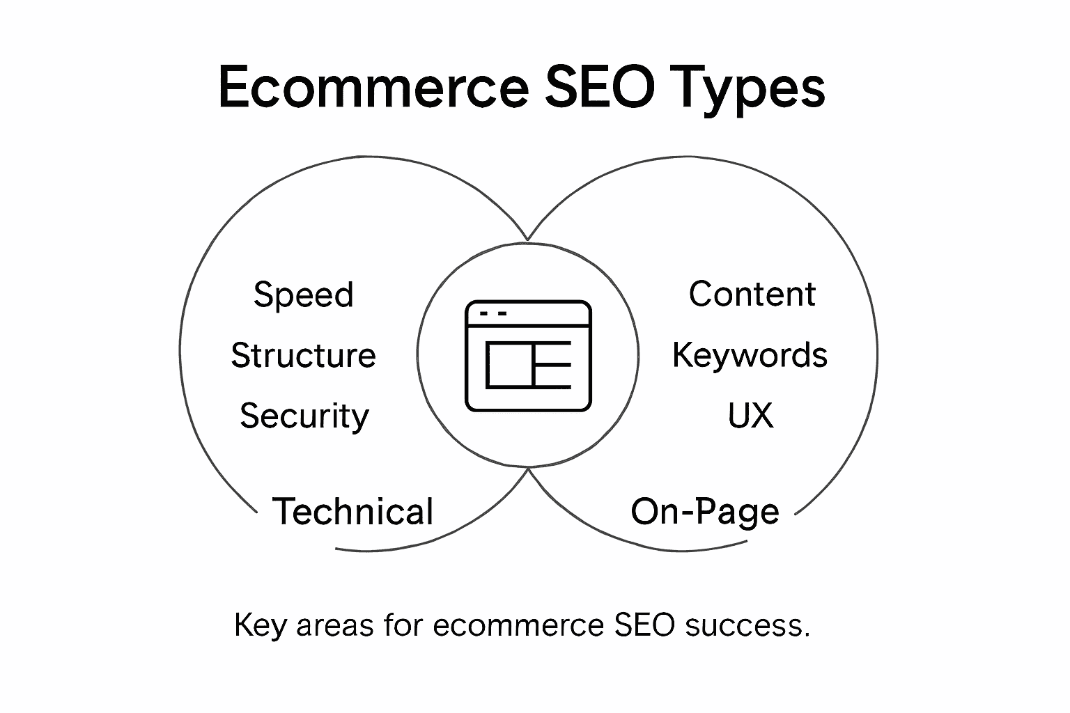 Infographic showing ecommerce SEO types overview