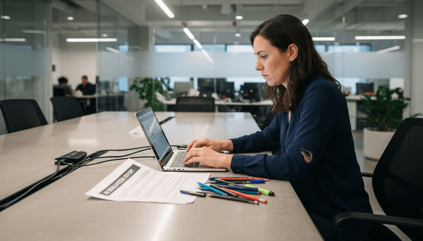Specialist reviewing AI-powered site audit