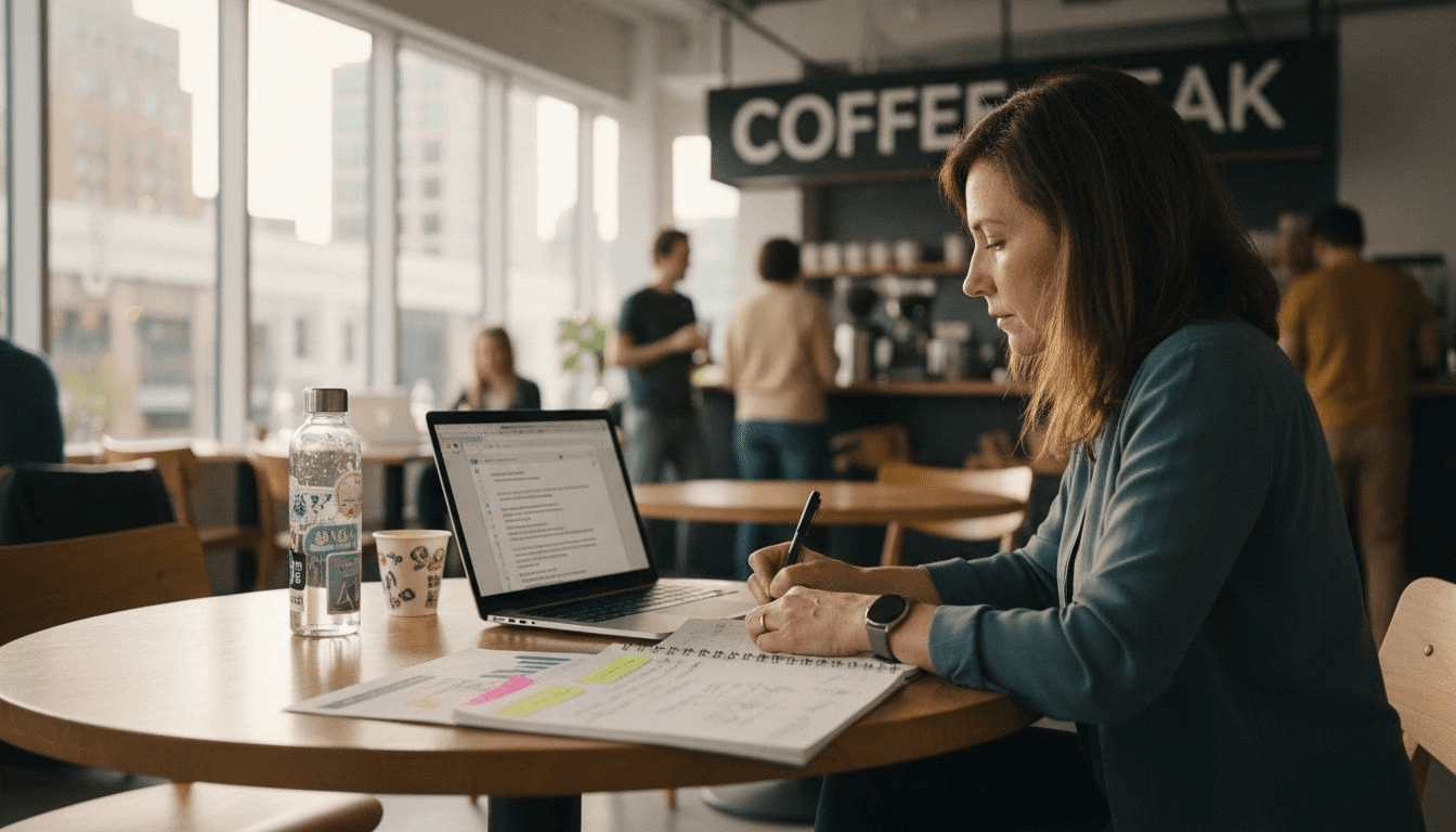Woman reviewing link building outreach emails