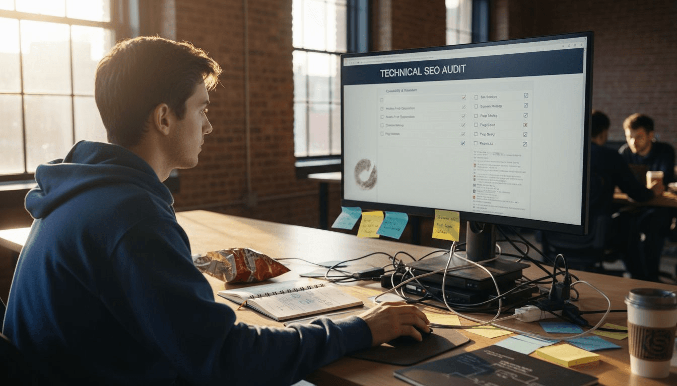 Developer managing technical SEO automation tools