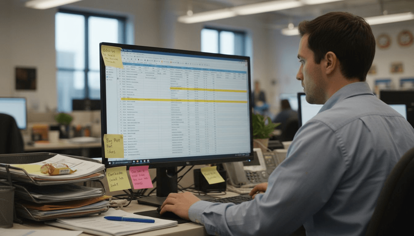 Agency analyst working on SEO dashboard