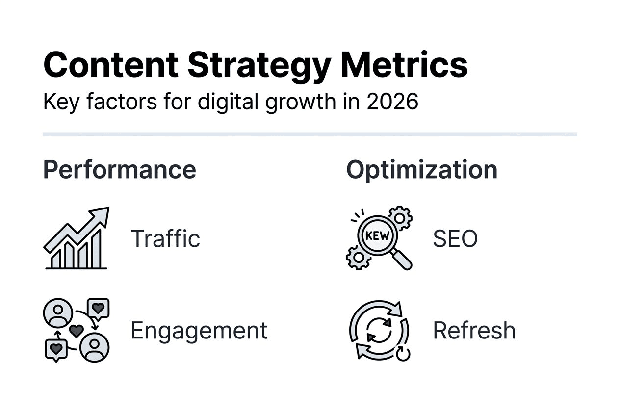 Infographic highlighting content strategy metrics