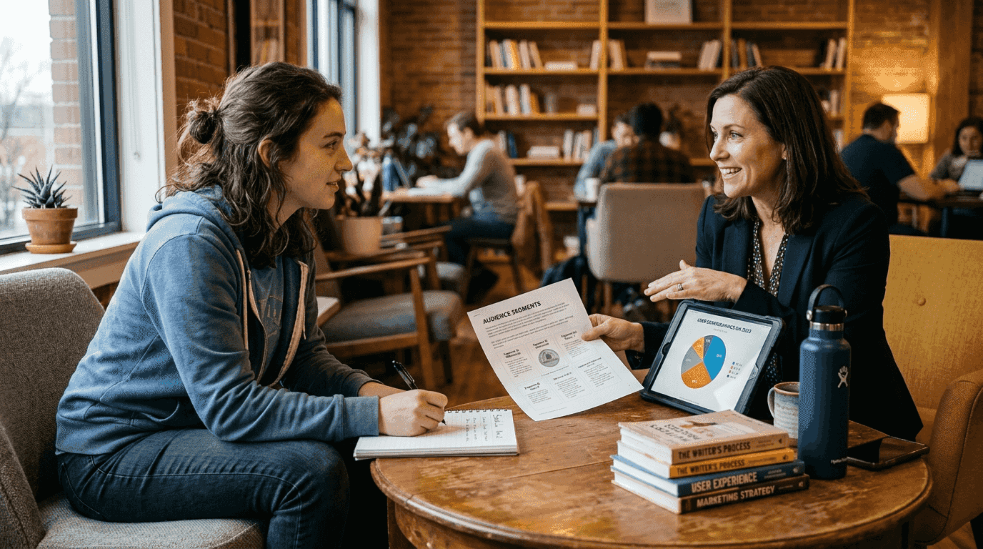 Writer and client discuss target audience profile