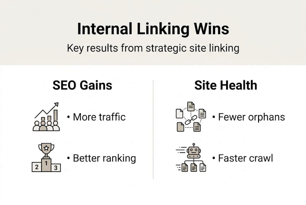 Infographic highlighting measurable SEO benefits