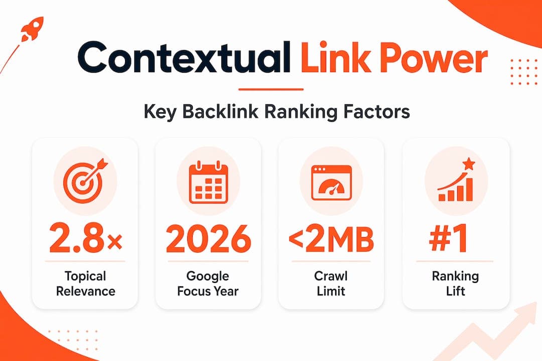 Infographic of key contextual backlink stats and factors
