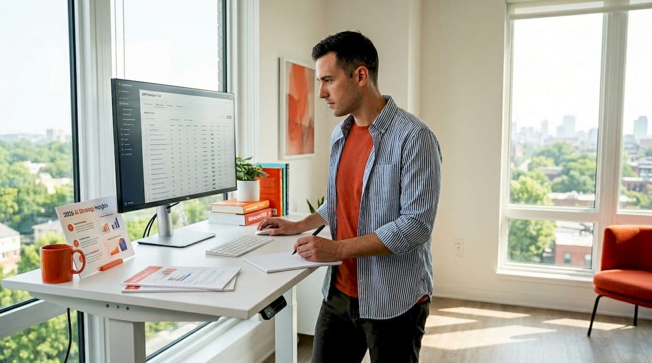 SEO analyst working on AI SERP data