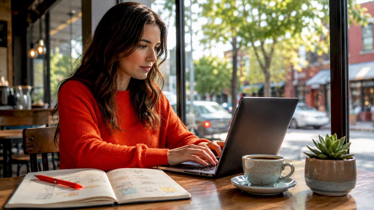 Marketing professional working on AI link building