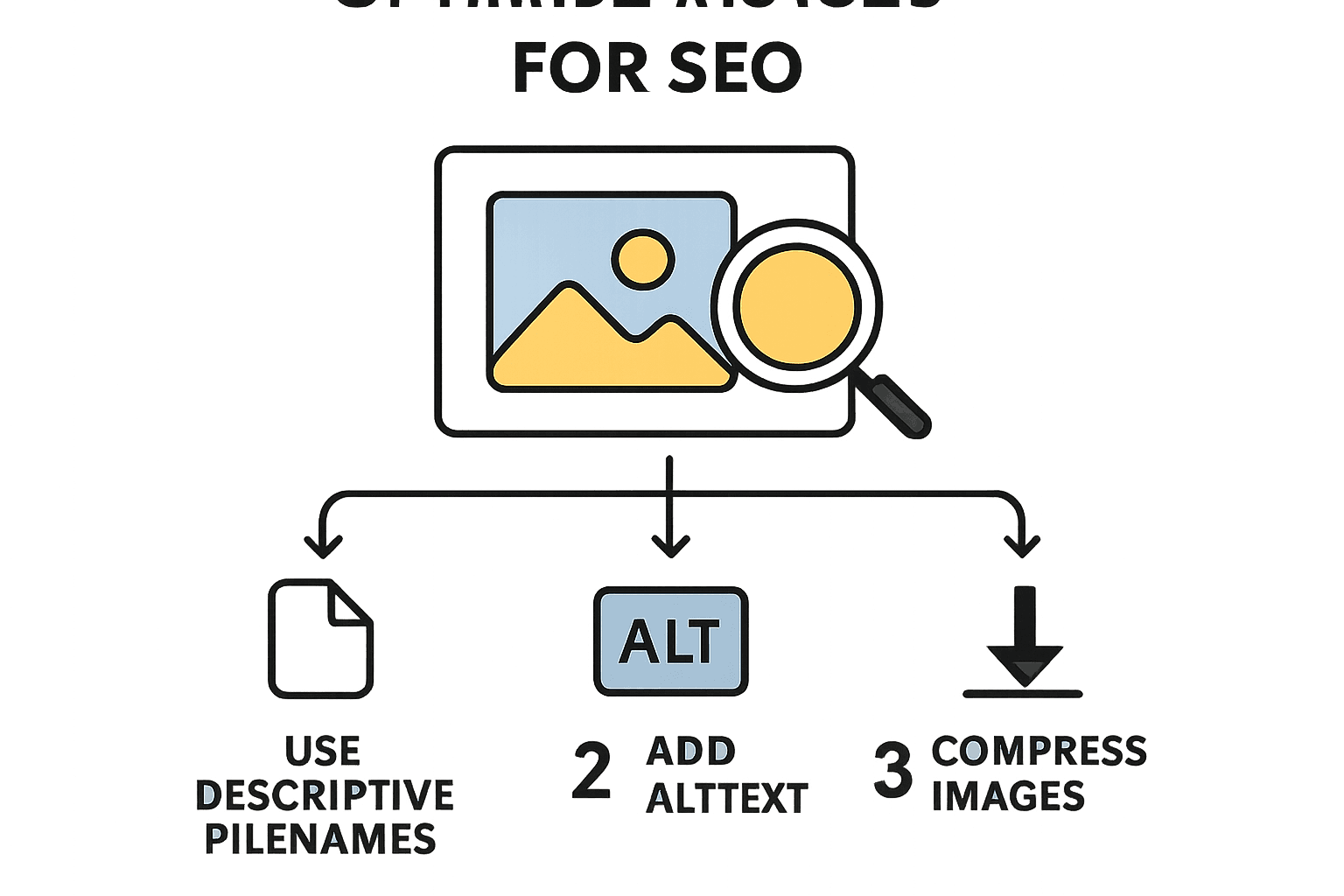 Essential steps for image optimization infographic.