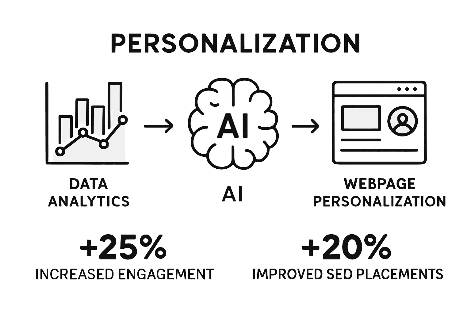 Infographic illustrating SEO personalization process