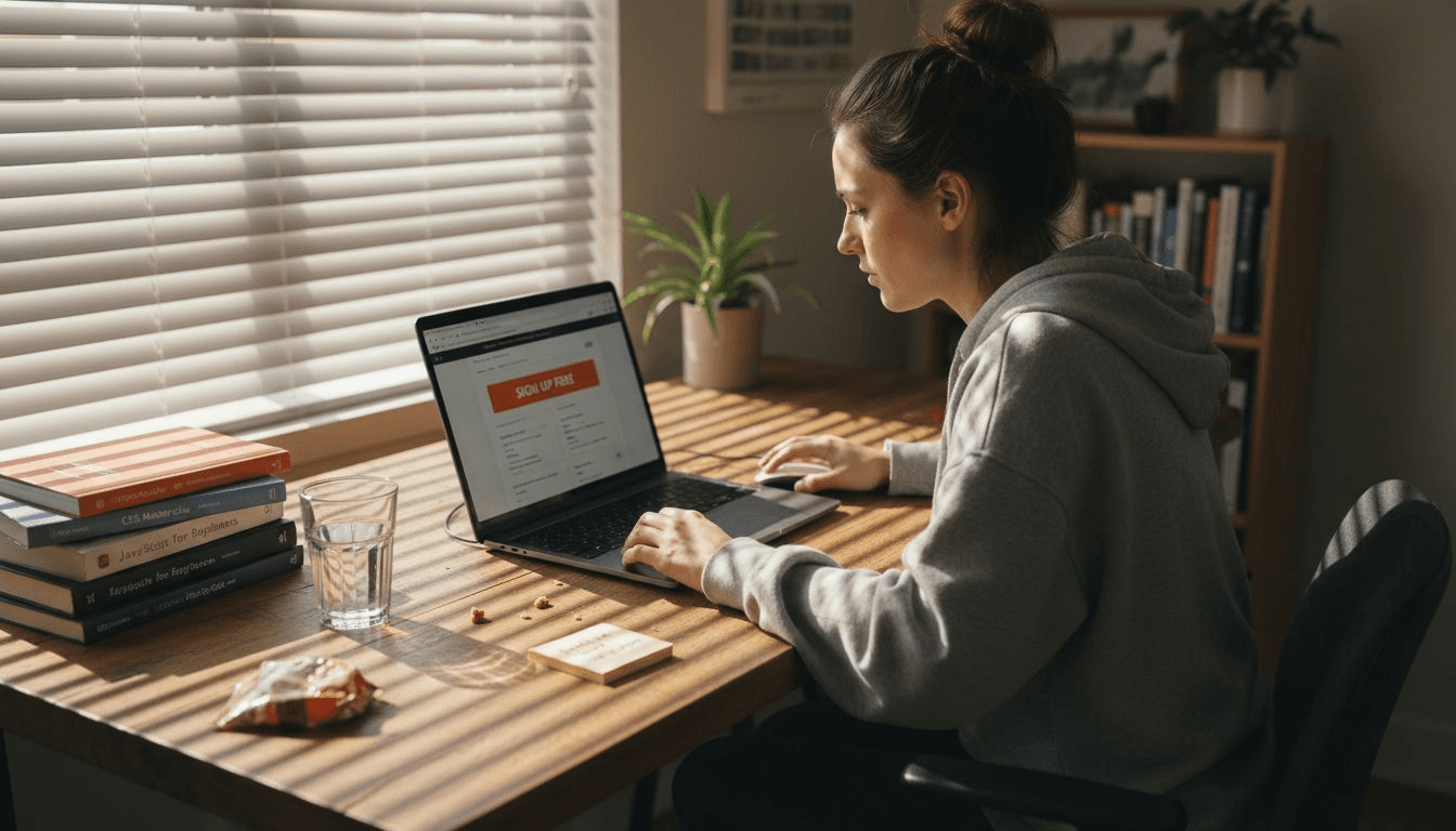 Designer adjusting call-to-action button design