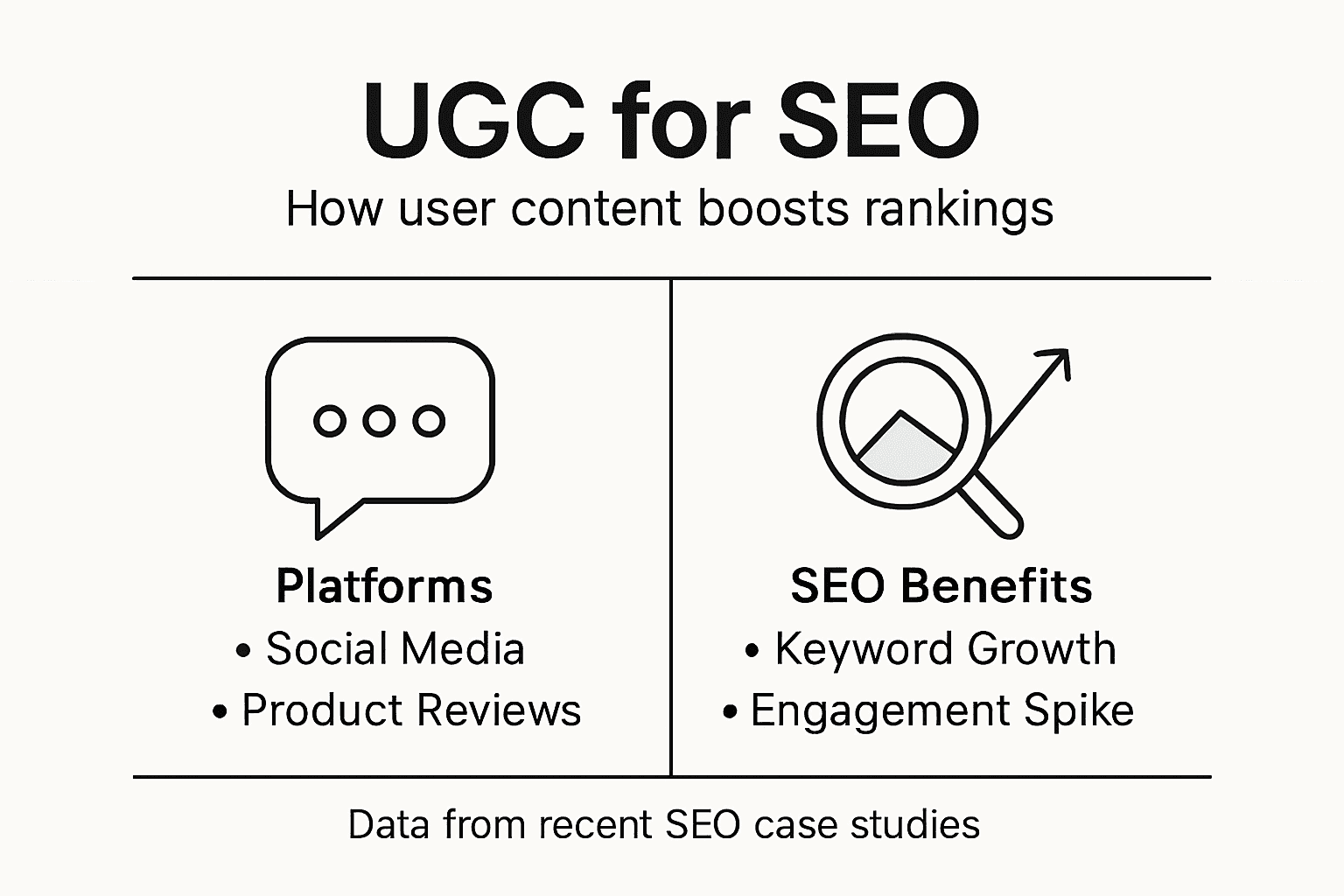 Infographic showing UGC types and SEO impact