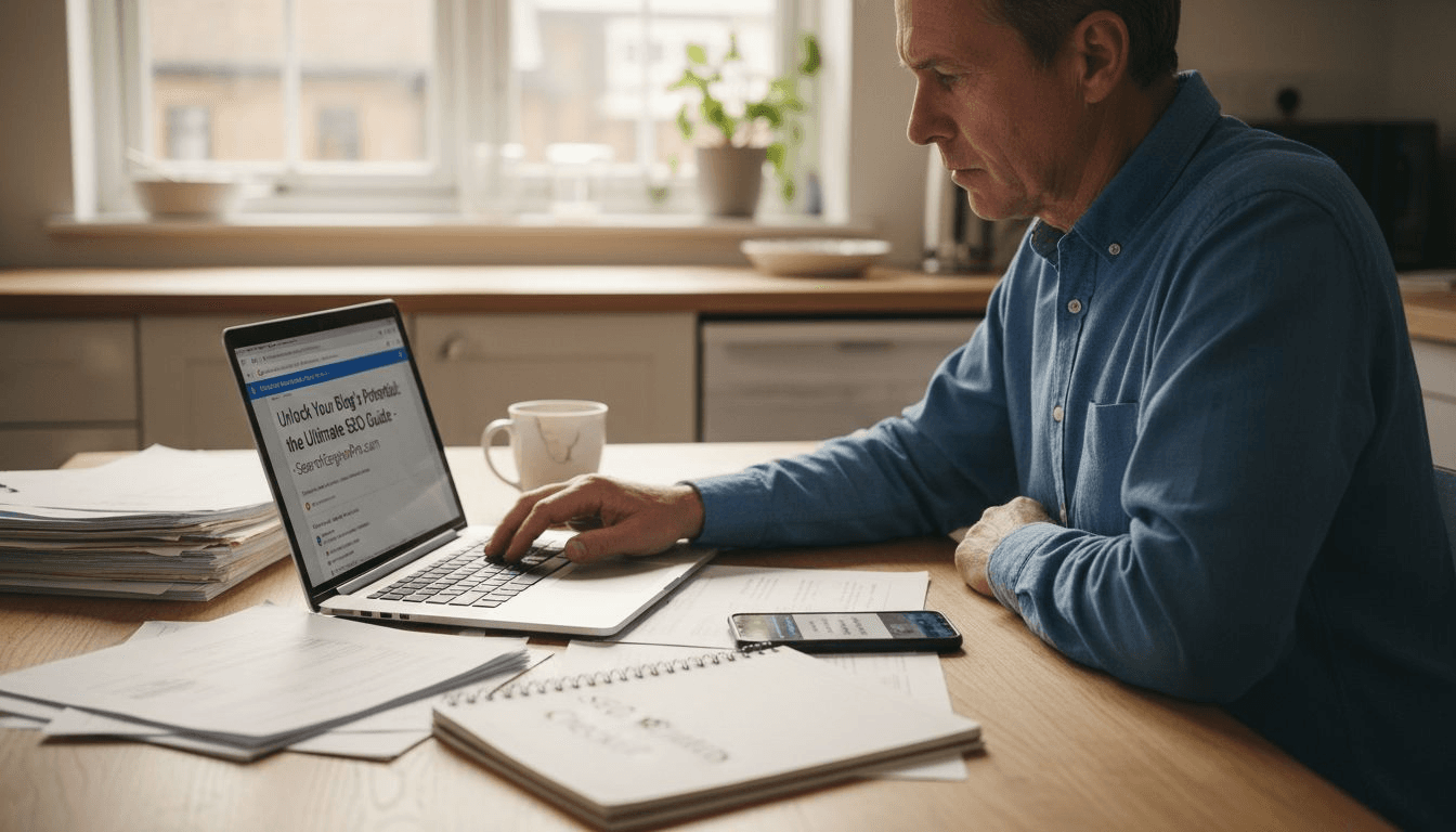 Man checks blog ranking on search page