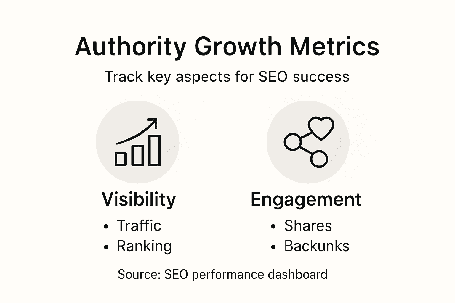 Infographic of SEO authority growth metrics