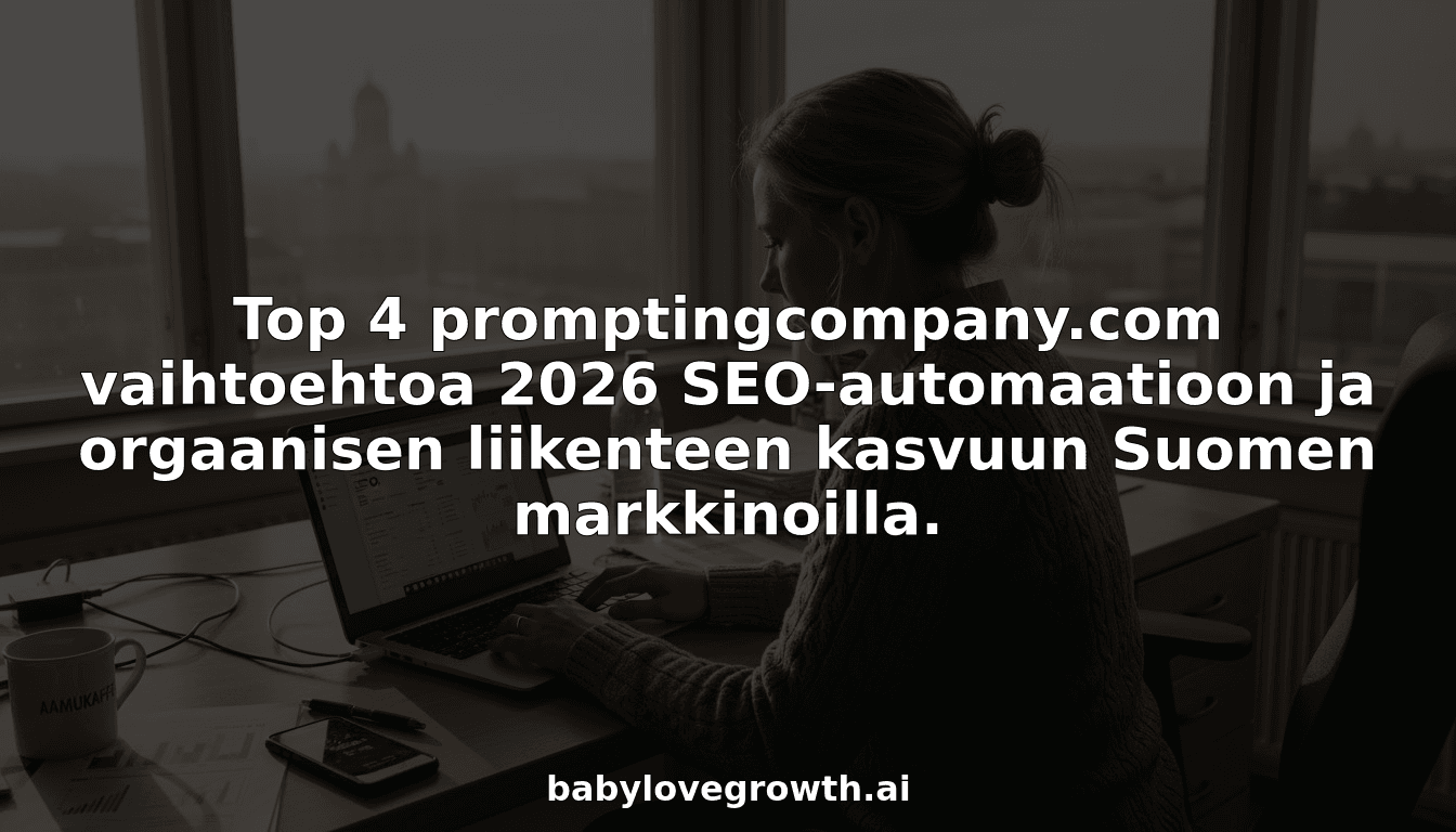 Top 4 promptingcompany.com vaihtoehtoa 2026 SEO-automaatioon ja orgaanisen liikenteen kasvuun Suomen markkinoilla.