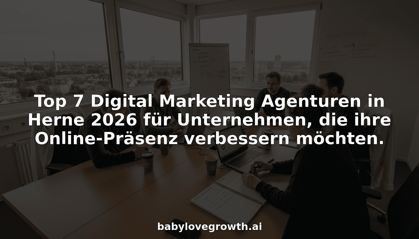 Top 7 Digital Marketing Agenturen in Herne 2026 für Unternehmen, die ihre Online-Präsenz verbessern möchten.