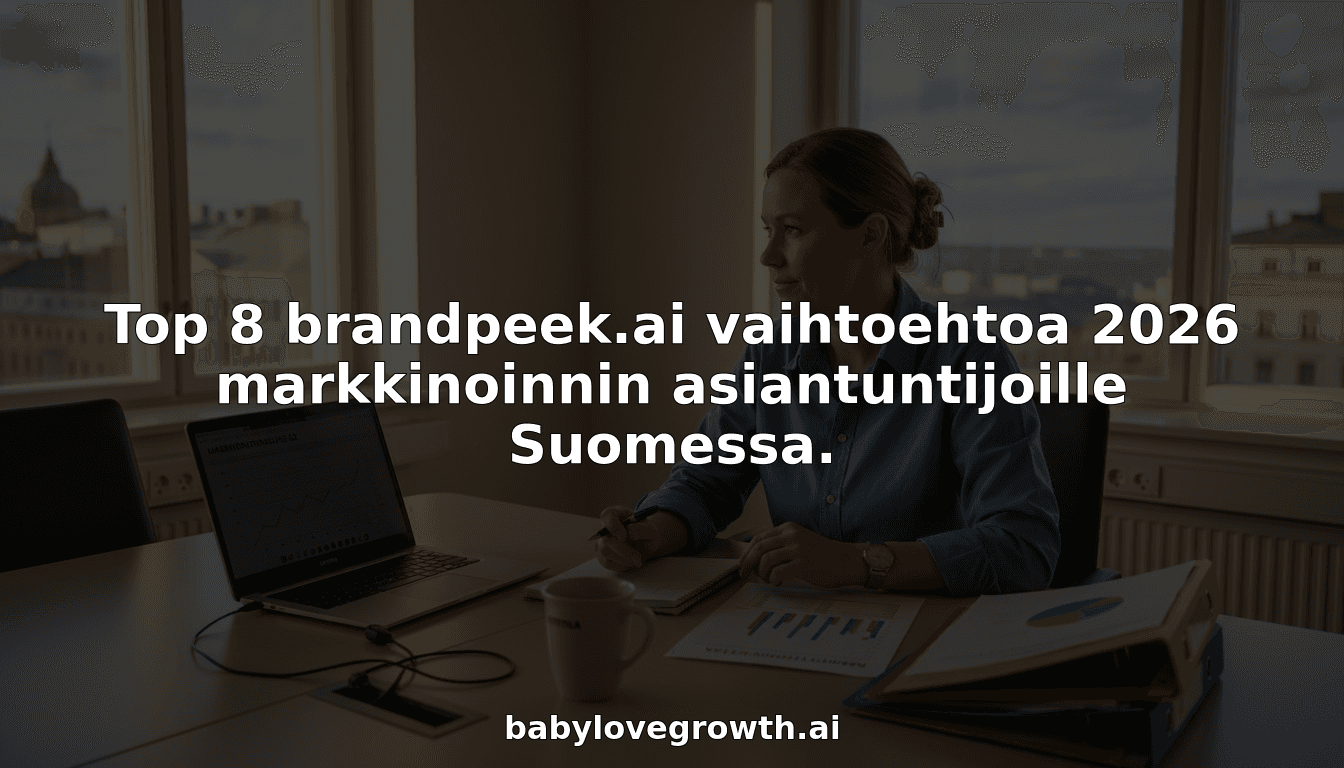 Top 8 brandpeek.ai vaihtoehtoa 2026 markkinoinnin asiantuntijoille Suomessa.