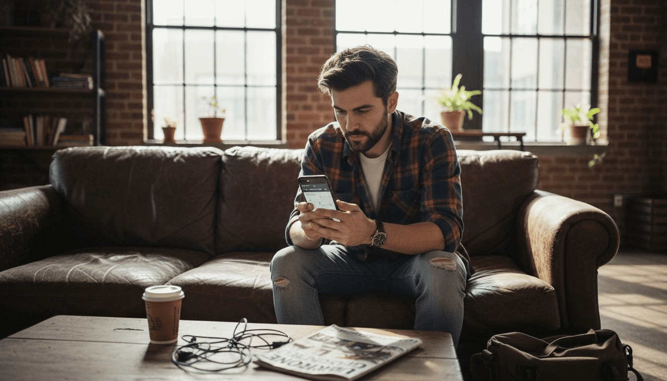 User testing mobile navigation on smartphone
