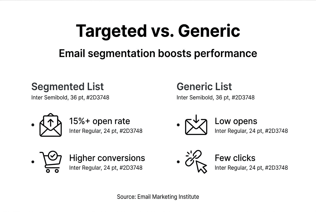 Infographic comparing targeted versus generic email marketing