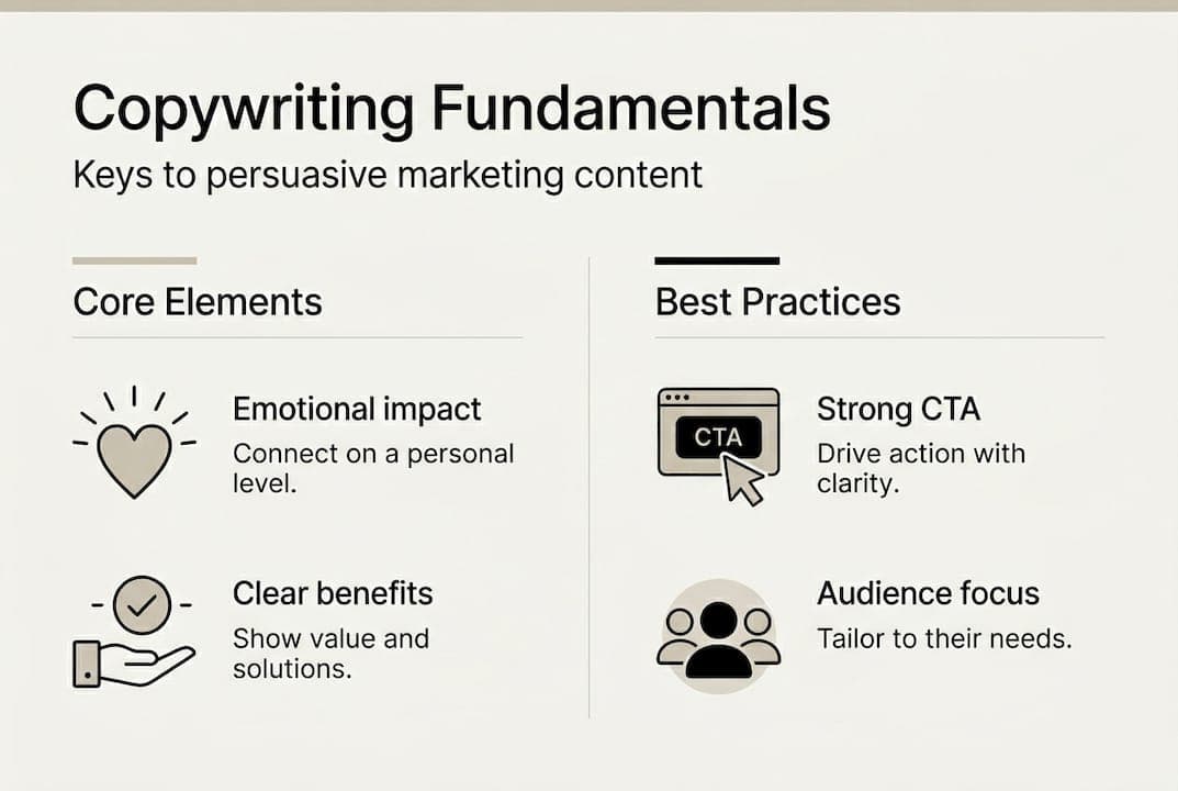 Infographic on persuasive copywriting basics