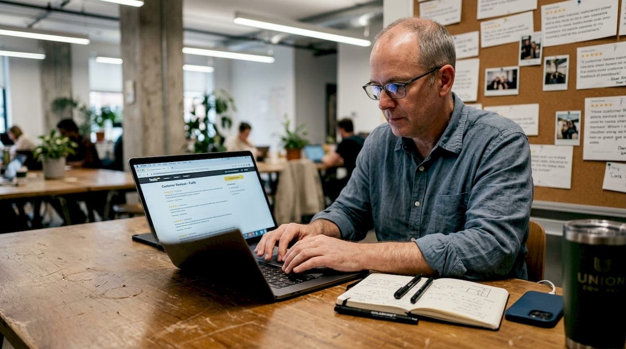 Entrepreneur building trust in coworking space
