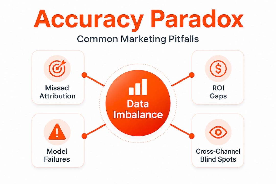 Infographic showing accuracy paradox pitfalls hierarchy