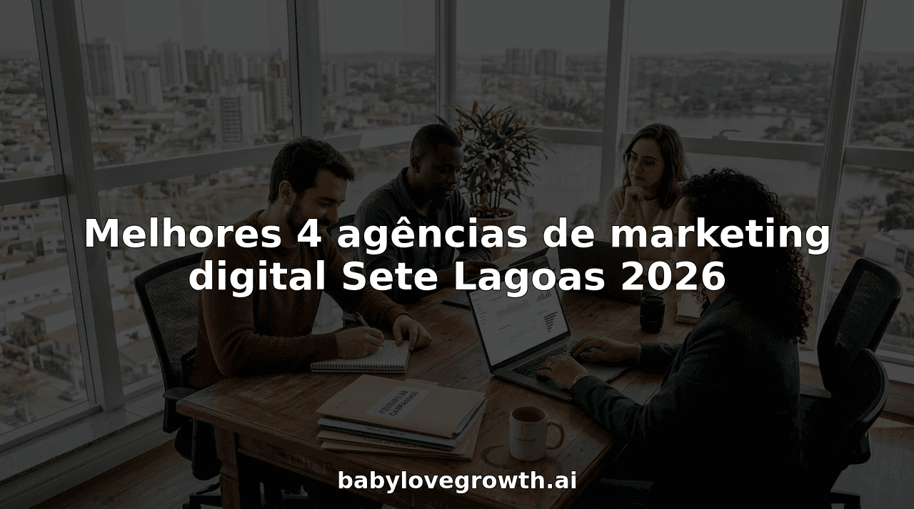 Equipa de marketing digital reunida no escritório de Sete Lagoas