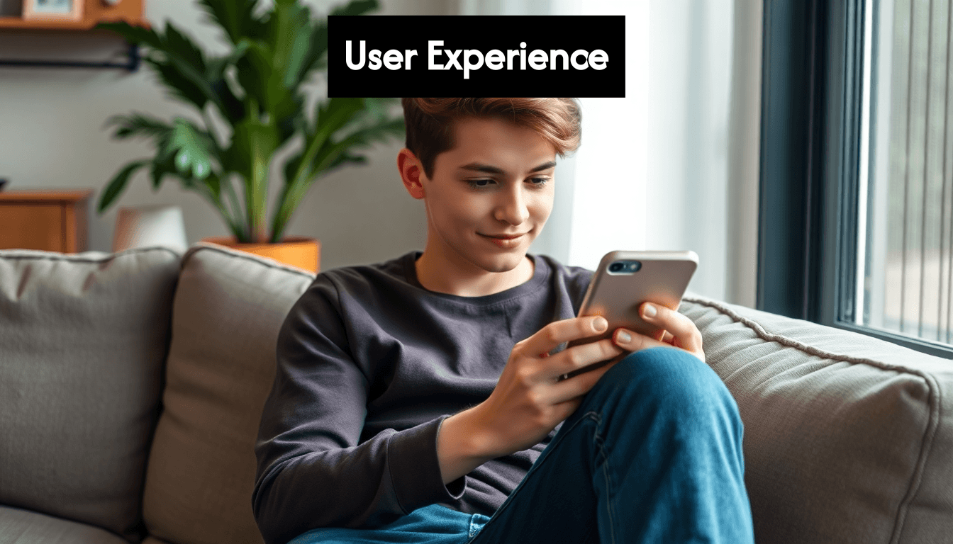 Teenager using smartphone