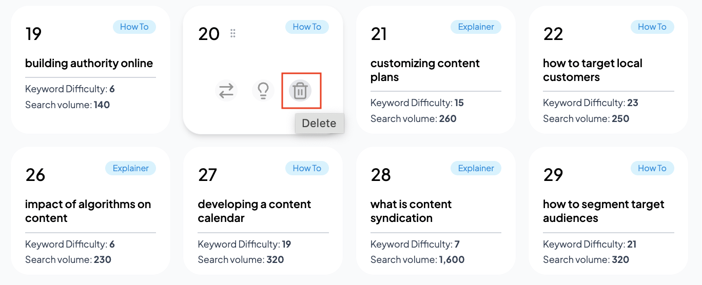 Confirmation dialog for deleting a scheduled topic