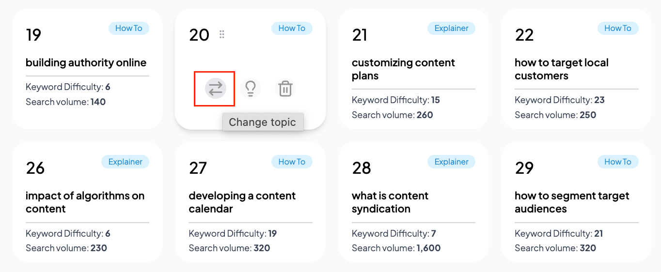 Dialog for changing a scheduled topic